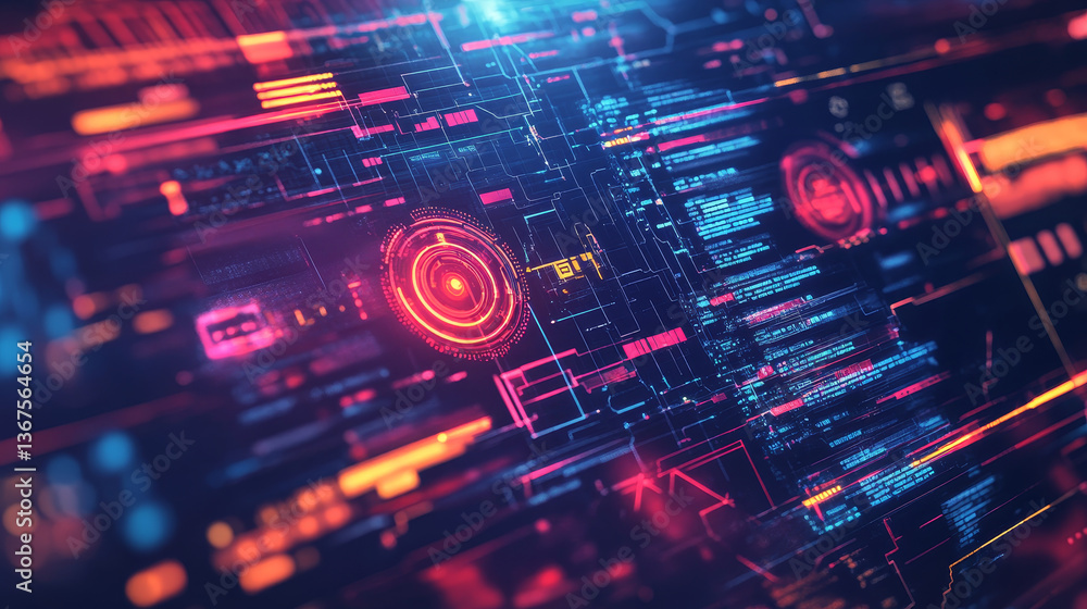 Poster abstract futuristic circuit high computer technology business background
