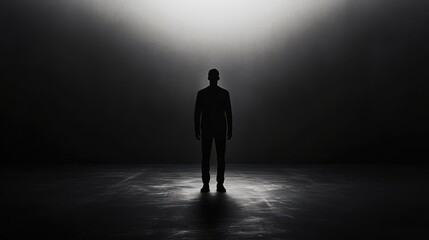 Colorful silhouette of person standing in monochrome crowd of different people,surreal unique and different concept,loneliness in society,shadow,freedom,Love,be yourself,Stand out from the crowd.