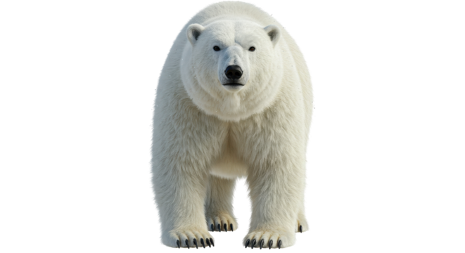 Isolated Standing Polar Bear