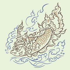 Obraz premium fantasy fish in water vector for card illustration decoration