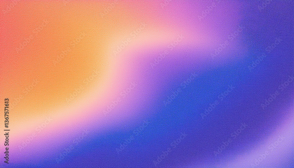Poster soft gradient texture with vibrant purple and orange hues, pixelated mesh pattern for modern digital background or abstract design

