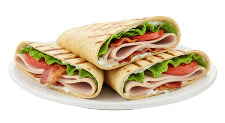 Isolated Stack of Grilled Wraps