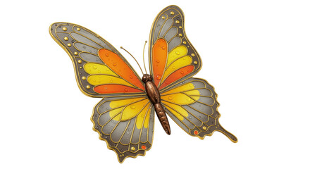 Isolated Butterfly with Water Drops