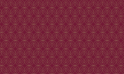 Fototapeta premium Abstract simple geometric vector seamless pattern with gold line texture on red background. Light modern simple wallpaper, bright tile backdrop, monochrome graphic element
