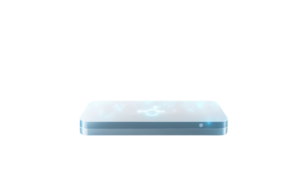 Cutting-Edge Data Storage Device: Sleek, modern data storage device, symbolizing the digital age and innovative technology, set against an ethereal background.