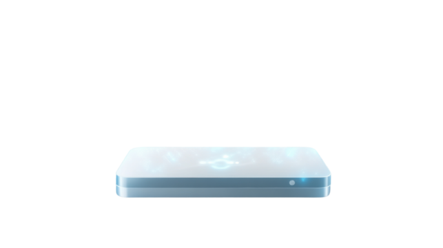 Cutting-Edge Data Storage Device: Sleek, modern data storage device, symbolizing the digital age and innovative technology, set against an ethereal background.