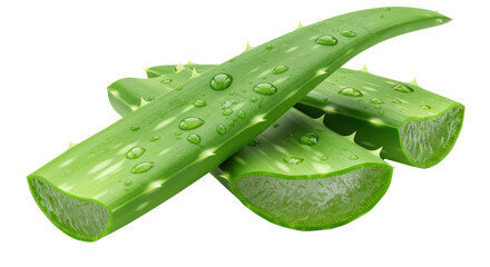 Isolated Sliced Aloe Vera with Water Drops © Julia