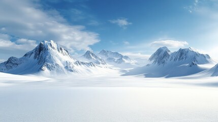 Obraz premium Majestic Snow-Covered Mountain Range