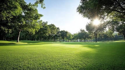 Fototapeta premium Sunny Green Meadow Landscape