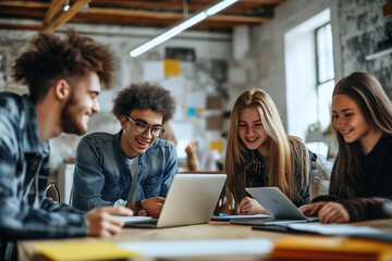 business professionals working on a project as a team in the office for work	