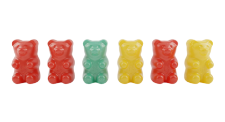 Isolated Colorful Gummy Bears