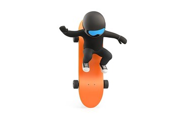 Naklejka premium skateboard 3D, colorful graphics