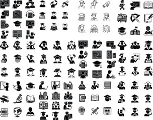 Education Icon Set - Smart Series School - line vector icon set. Pixel perfect. Editable stroke. The set includes a School Building, Set of  Education and Learning web icons in line style. School, 