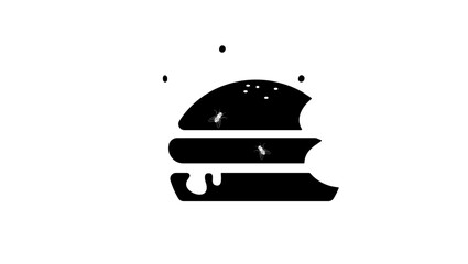 bad hamburger , black isolated silhouette