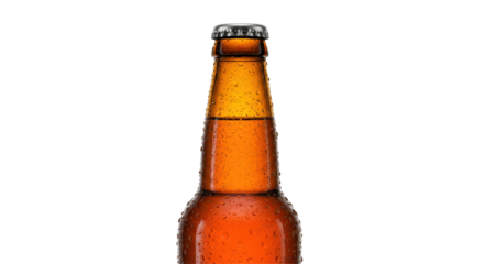Isolated Beer Bottle Neck with Water Droplets