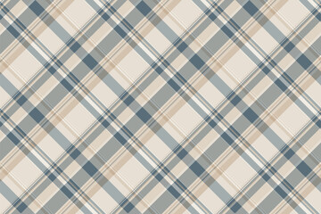 Damask check plaid background, madras fabric pattern textile. Sample tartan seamless vector texture in light and grey colors.