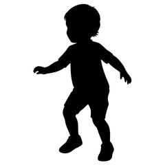 Toddler child activity silhouette vector illustration