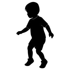 Toddler child activity silhouette vector illustration