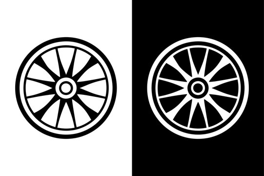 PrinWheel Silhouette Vector Black & White Automotive Icont.