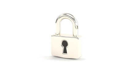 Naklejka premium 3D Shining Padlock Icon with Keyhole