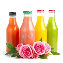 bottle of champagne and rose