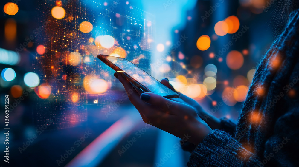 Poster isometric artificial intelligence concept. ai and business iot concept. man communicating with chat 