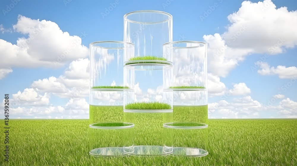 Poster futuristic ai powered atmospheric towers utilizing bioengineered moss and fungi for hyper efficient 