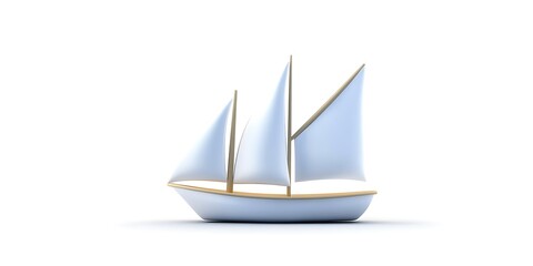 Obraz premium ship 3D, billowing sails