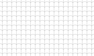 Grey outline cylinder shape seamless pattern looks like roof tile background. Vector Repeating Texture.