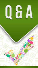 Q And A - Questions And Answers Tick Mark Health Symbols Green Colorful Vertical 