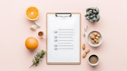 Healthy eating checklist food photography