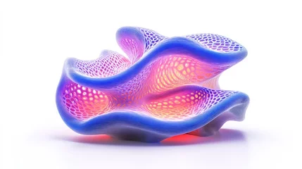 Gordijnen Abstract three dimensional cellular structure with vibrant colorful gradients showing © Chotijah