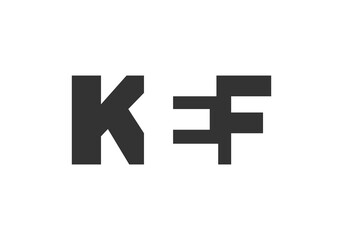 Obraz premium KEF logo design. Initial letter K E F bold font style for tech startups, consulting, corporate branding. Creative company name, headlines typography identity, trendy logotype.