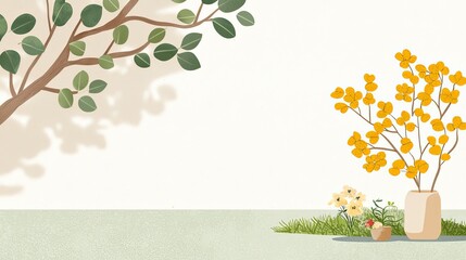 Vibrant flower arrangement indoor space digital art serene background aesthetic viewpoint nature inspiration