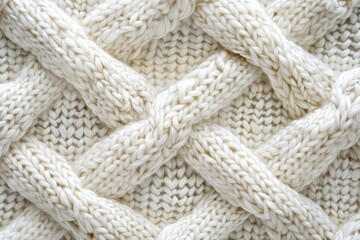 Vibrant Color Visual of White Knitted Fabric Texture