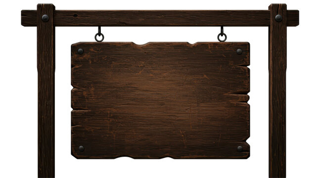 Isolated Wooden Signboard