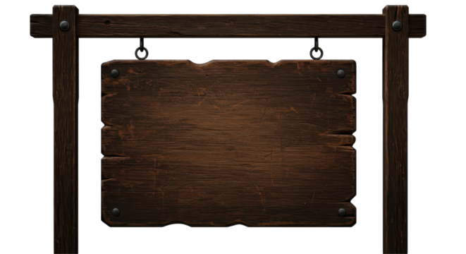 Isolated Wooden Signboard