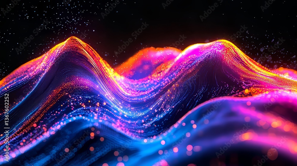 Poster the concept of abstract technology is represented by a big data background, incorporating stock tech