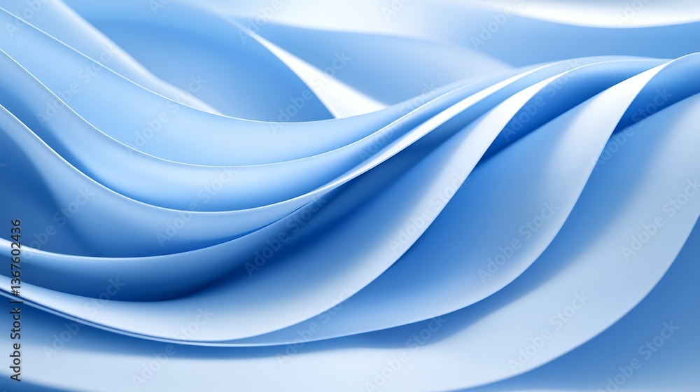 Poster abstract blue wave background smooth curved lines and flowing texture