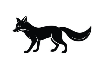 Silhouette vector illustration of a prowling fox.eps