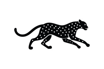 Silhouette vector illustration of a running cheetah.eps