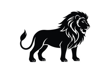 Silhouette vector illustration of a standing lion.eps