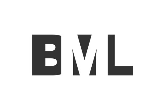 BML logo design. Initial letter B M L bold font style for tech startups, consulting, corporate branding. Creative company name, headlines typography identity, trendy logotype.