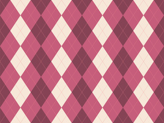 Elegant argyle pattern in soft pink and cream tones.  Perfect for backgrounds, textiles, or branding. This classic design offers a sophisticated and timeless aesthetic.