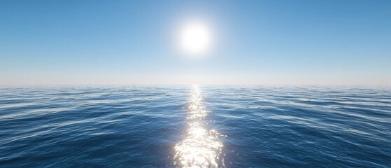 Obraz premium Serene ocean reflection coastal landscape nature photography clear skies peaceful view tranquility concept