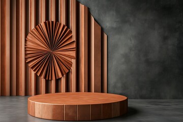 Rustic Brown Wooden Display Platform