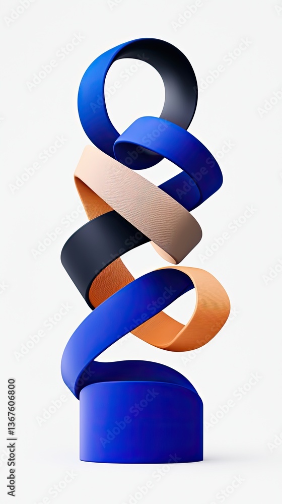 Poster modern art gallery dynamic abstract sculptures and minimalist digital artwork on display