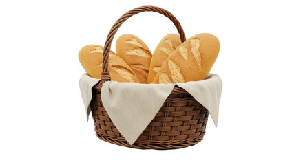 Isolated Basket of Bread