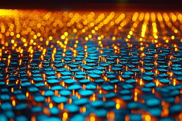 Fototapeta premium Decoding binary numbers on a computer monitor, captured with a shallow depth of field