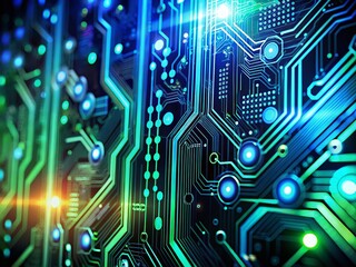 Futuristic Technology Background: Abstract Circuit Board Glow